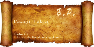 Babaji Petra névjegykártya